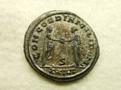 Aurelian, AE Silvered Antoninianus (274-275 AD), Emperor & Concordia, Siscia Mint, GVF, CS11658