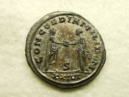 Aurelian, AE Silvered Antoninianus (274-275 AD), Emperor & Concordia, Siscia Mint, GVF, CS11658