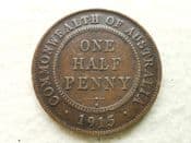 Australia, Halfpenny 1915 H (Scarcer Year), Pitted AF, CS10561
