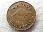 Australia, Halfpenny 1941, F, CS13819