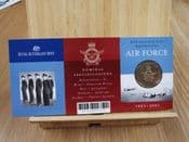 Australia, One Dollar 2001 (Air Force 80th Anniversary), Slight Damage to Card, OS458