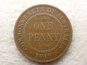 Australia, One Penny 1919 (No Dots), F, CS13607