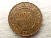 Australia, One Penny 1922, F, CS14095