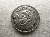 Australia, Silver (.500), One Shilling 1952, F, CS11587