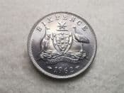 Australia, Silver (.500), Sixpence 1962, AUNC, CS10103