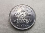 Australia, Silver (.500), Sixpence 1962, AUNC, CS10108