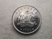 Australia, Silver (.500), Sixpence 1962, AUNC, CS9874