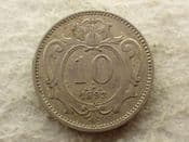 Austria, 10 Heller 1893, VF, CS13993