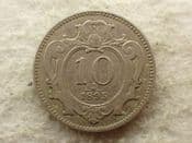 Austria, 10 Heller 1895, VF, CS13996