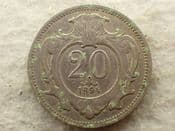 Austria, 20 Heller 1894, VF Green Spots, CS14017