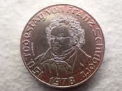 Austria, Silver (.640), 50 Schilling 1978 (Franz Schubert), AEF, CS12349
