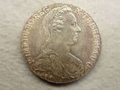Austria, Silver (.833), Maria Theresa Thaler 1780 (Posthumous), Patchy EF, CS13826