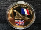Aviation History, 2009 Gold Plated Medal (Concorde), With COA, OS1195