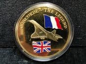 Aviation History, 2009 Gold Plated Medal (Concorde), With COA, OS1451
