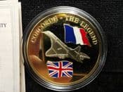 Aviation History, 2009 Gold Plated Medal (Concorde), With COA, OS1466