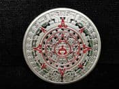 Aztec Calendar, Silver Plated Souvenir Medal, No COA, OS1510