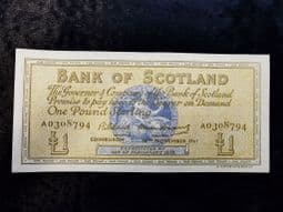 Bank of Scotland, One Pound 1961, EF, BKN1628