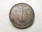Belgian Congo, One Franc 1926 (French), AF, CS8711