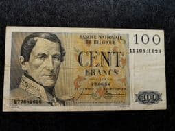 Belgium, 100 Francs 1958, VG, BKN1031