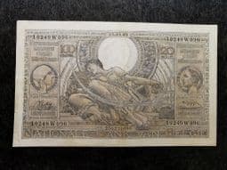 Belgium, 100 Francs/20 Belgas 1943 (Dutch), VG, BKN1050