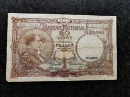 Belgium, 20 Francs 1944, VG, BKN1063