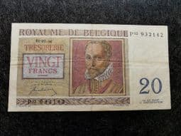 Belgium, 20 Francs 1950, VG, BKN1060