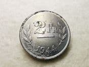 Belgium, Allied Occupation, 2 Francs 1944, AVF, CS8980