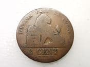 Belgium, Two Centimes 1844, Poor, CS3606