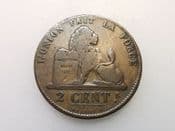 Belgium, Two Centimes 1845, AF, CS3096