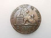 Belgium, Two Centimes 1846, GF, CS3086