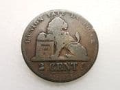 Belgium, Two Centimes 1852, Poor, CS4243
