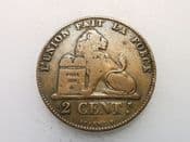 Belgium, Two Centimes 1856, GF, CS3210