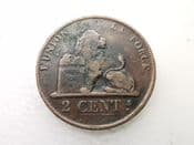 Belgium, Two Centimes 1859, AF, CS3608