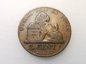 Belgium, Two Centimes 1861, Fair, CS3271