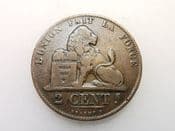 Belgium, Two Centimes 1862, F, CS3100