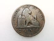Belgium, Two Centimes 1862, Fair, CS3160