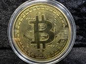 Bitcoin, Gold Plated Souvenir Medal, No COA, OS1889