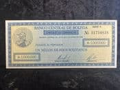 Bolivia, One Million Pesos 1985, VF, BKN1986