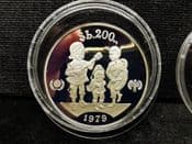 Bolivia, Silver (.925), 23.33g 200 Pesos 1979 (Year of the Child), No COA, Toned, OS1618
