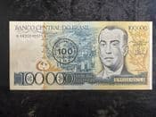 Brazil, 100 Cruzados Overprint (1986), AVF Stains, BKN1991