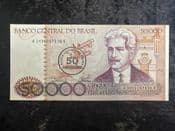 Brazil, 50 Cruzados Overprint (1986), AEF, BKN1990