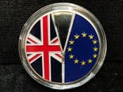 Brexit, 2016 Silver Plated, Coloured Medal, No COA, OS1186