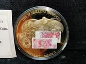 British Banknotes, 2010 Gold Plated Medal (10 Shilling, Series C), With COA, OS1424