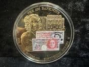 British Banknotes, 2010 Gold Plated Medal (£50, Series E), With COA, OS936