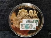 British Banknotes, Gold Plated Medal (£1, Series C), No COA, OS1450