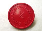 British Military Forces, Egypt, WWII NAAFI 1/4 Token, VF, CS8979