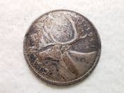 Canada, Silver (.800), 25 Cents 1941, Patchy AVF, CS10354