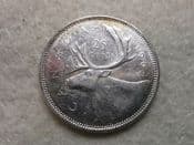 Canada, Silver (.800), 25 Cents 1964, VF, CS10404