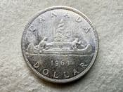 Canada, Silver (.800), One Dollar 1963, EF, CS11405