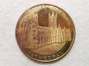 Canterbury Cathedral, Gold Plated Souvenir Medal, AUNC, CS10989